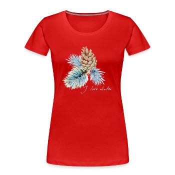 I love winter - Women's Premium Organic T-Shirt - red - Front - Mia (176cm)