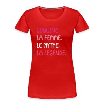 Coquine - T-shirt bio Premium Femme - rouge - Devant - Mia (176cm)