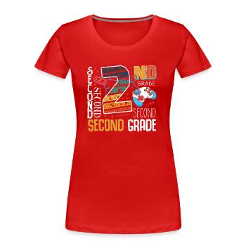 2nd Grade Gaming Schoolchild - Women's Premium Organic T-Shirt - red - Front - Mia (176cm)
