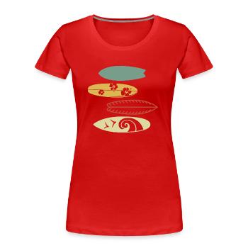 Surf rétro vintage - T-shirt bio Premium Femme - rouge - Devant - Mia (176cm)