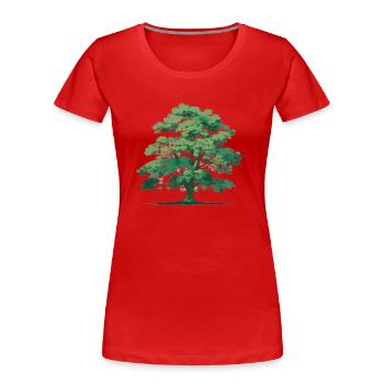 Baum - Frauen Premium Bio T-Shirt - Rot - Vorne - Mia (176cm)