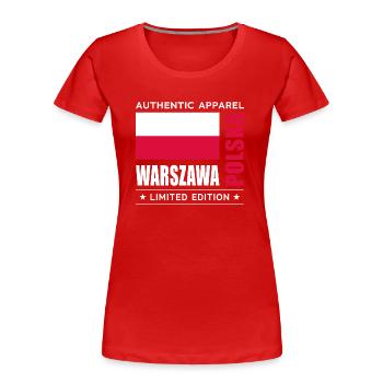 Warszawa - T-shirt bio Premium Femme - rouge - Devant - Mia (176cm)