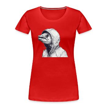 Piranha-Head Fisherman Hybrid - Frauen Premium Bio T-Shirt - Rot - Vorne - Mia (176cm)