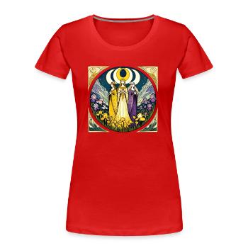 Dreifache Göttin - Frauen Premium Bio T-Shirt - Rot - Vorne - Mia (176cm)
