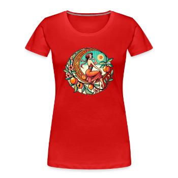Georgia Pfirsich Pinup - Frauen Premium Bio T-Shirt - Rot - Vorne - Mia (176cm)