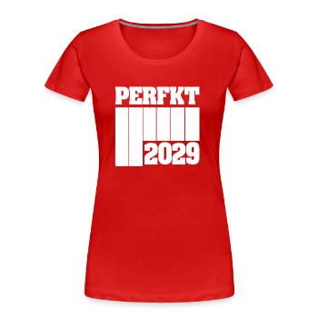 2029 - T-shirt bio Premium Femme - rouge - Devant - Mia (176cm)