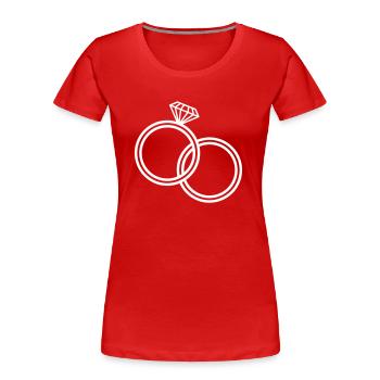 wedding rings - Women's Premium Organic T-Shirt - red - Front - Mia (176cm)