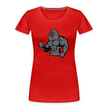 Gorille Silverback 02 - T-shirt bio Premium Femme - rouge - Devant - Mia (176cm)