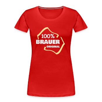Brauer als Beruf - Frauen Premium Bio T-Shirt - Rot - Vorne - Mia (176cm)