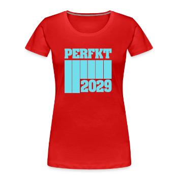 2029 - T-shirt bio Premium Femme - rouge - Devant - Mia (176cm)