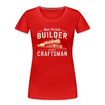 Précision dans le modélisme - T-shirt bio Premium Femme - rouge - Devant - Mia (176cm)