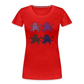 Pieuvre 4 plis - T-shirt bio Premium Femme - rouge - Devant - Mia (176cm)