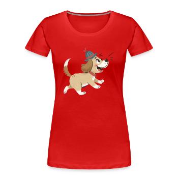 Chien mignon - T-shirt bio Premium Femme - rouge - Devant - Mia (176cm)