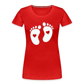 Baby feet - Women's Premium Organic T-Shirt - red - Front - Mia (176cm)
