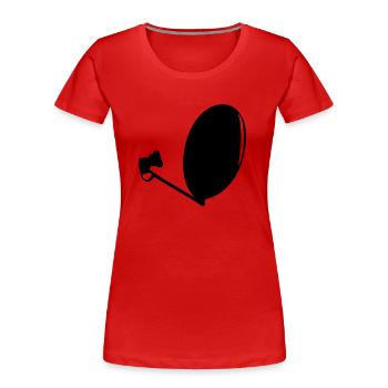 satellite dish - Women's Premium Organic T-Shirt - red - Front - Mia (176cm)