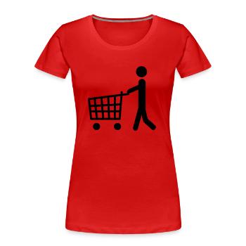 Shopping - Women's Premium Organic T-Shirt - red - Front - Mia (176cm)