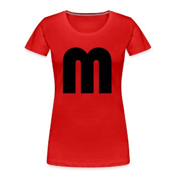 Capital M - T-shirt bio Premium Femme - rouge - Devant - Mia (176cm)