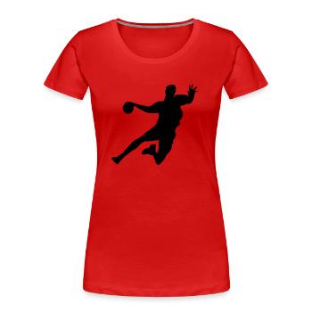 handballer - Frauen Premium Bio T-Shirt - Rot - Vorne - Mia (176cm)