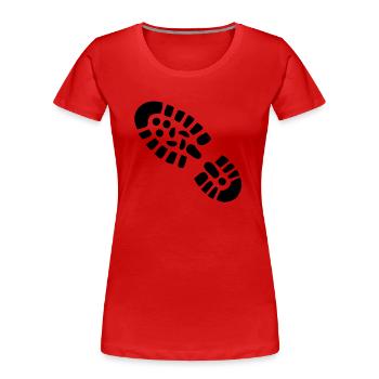 Schuh Abdruck - Frauen Premium Bio T-Shirt - Rot - Vorne - Mia (176cm)
