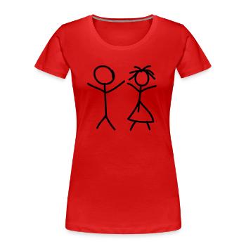Mom And Dad - Frauen Premium Bio T-Shirt - Rot - Vorne - Mia (176cm)