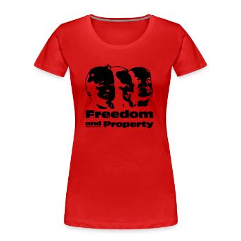 Freedom and Property - Frauen Premium Bio T-Shirt - Rot - Vorne - Mia (176cm)