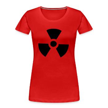 Atom nukleares radioaktives Atomsymbol - Frauen Premium Bio T-Shirt - Rot - Vorne - Mia (176cm)