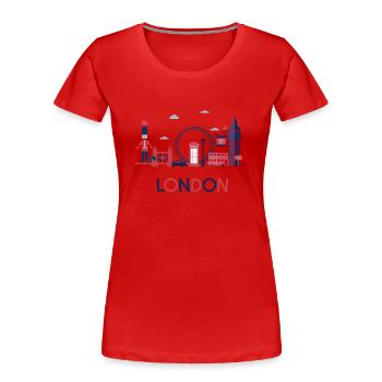 London City Big ben Design - Frauen Premium Bio T-Shirt - Rot - Vorne - Mia (176cm)