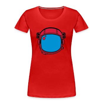 Astronaut Helmet - Women's Premium Organic T-Shirt - red - Front - Mia (176cm)