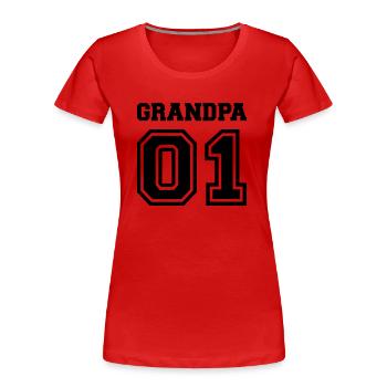 Grandpa 01 - Women's Premium Organic T-Shirt - red - Front - Mia (176cm)