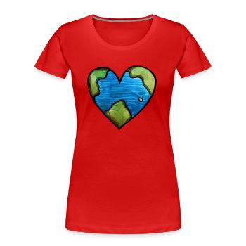 Erde - Frauen Premium Bio T-Shirt - Rot - Vorne - Mia (176cm)