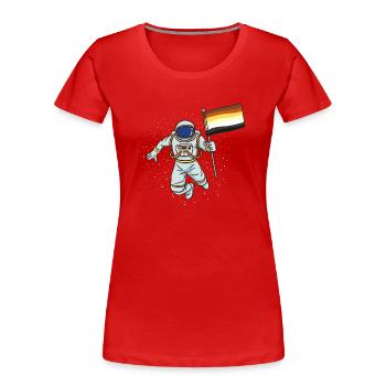 Astronaut Gay Bear Pride - Women's Premium Organic T-Shirt - red - Front - Mia (176cm)