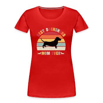 Meilleure maman teckel jamais amateurs de chiens vintage rétro - T-shirt bio Premium Femme - rouge - Devant - Mia (176cm)