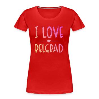 I Love Belgrad - Frauen Premium Bio T-Shirt - Rot - Vorne - Mia (176cm)
