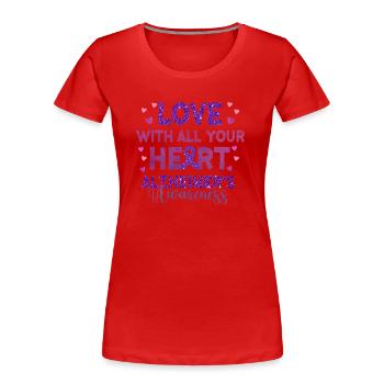 Alzheimer's Disease Brain Forgotten Forgetful - Women's Premium Organic T-Shirt - red - Front - Mia (176cm)