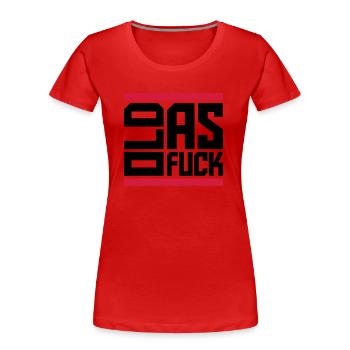old AF Text Logo - Frauen Premium Bio T-Shirt - Rot - Vorne - Mia (176cm)