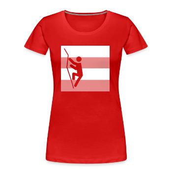climbing - Frauen Premium Bio T-Shirt - Rot - Vorne - Mia (176cm)
