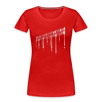 Mon visage le fera certainement - T-shirt bio Premium Femme - rouge - Devant - Mia (176cm)
