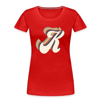 lettre k - T-shirt bio Premium Femme - rouge - Devant - Mia (176cm)
