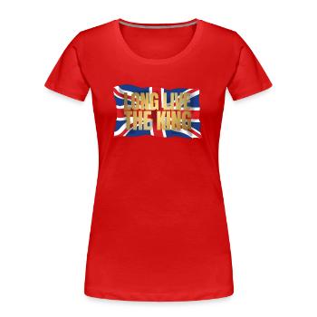 Britischer König Krönung Charles England Flagge - Frauen Premium Bio T-Shirt - Rot - Vorne - Mia (176cm)