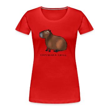 Capybara Chill - Frauen Premium Bio T-Shirt - Rot - Vorne - Mia (176cm)