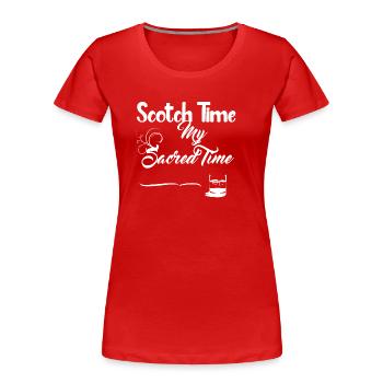 Scotch Time Weißes Design - Frauen Premium Bio T-Shirt - Rot - Vorne - Mia (176cm)