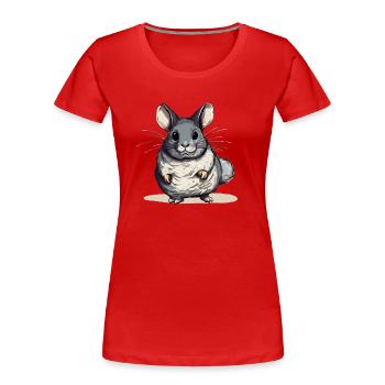 Mikai the chinchilla - Women's Premium Organic T-Shirt - red - Front - Mia (176cm)