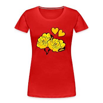 roses - Frauen Premium Bio T-Shirt - Rot - Vorne - Mia (176cm)