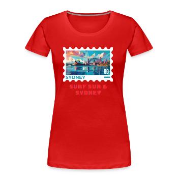 Sydney - Women's Premium Organic T-Shirt - red - Front - Mia (176cm)