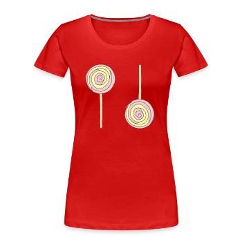 lollipop 2 - Frauen Premium Bio T-Shirt - Rot - Vorne - Mia (176cm)