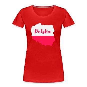 polen polska - Frauen Premium Bio T-Shirt - Rot - Vorne - Mia (176cm)