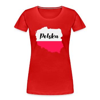 polen polska - Frauen Premium Bio T-Shirt - Rot - Vorne - Mia (176cm)