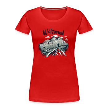 Watzmann-Wanderung Eroberung des Watzmanns - Frauen Premium Bio T-Shirt - Rot - Vorne - Mia (176cm)