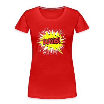 Luis Nom Funny Speech Bubble Luiiis ! - T-shirt bio Premium Femme - rouge - Devant - Mia (176cm)