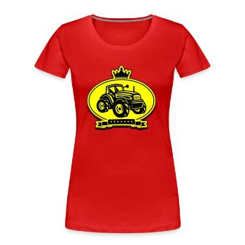 Traktor Landwirt Silhouette Trekker - Frauen Premium Bio T-Shirt - Rot - Vorne - Mia (176cm)